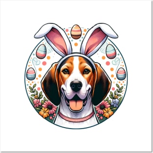 Treeing Walker Coonhound Enjoys Easter with Bunny Ears Posters and Art